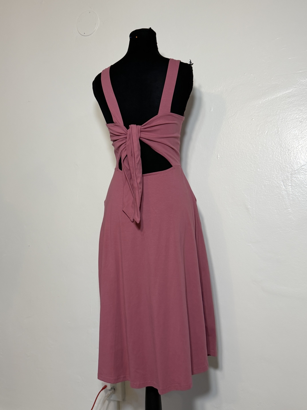 Pact Sleeveless Rose Pink Tie-Back Midi Dress - Picture 3 of 16